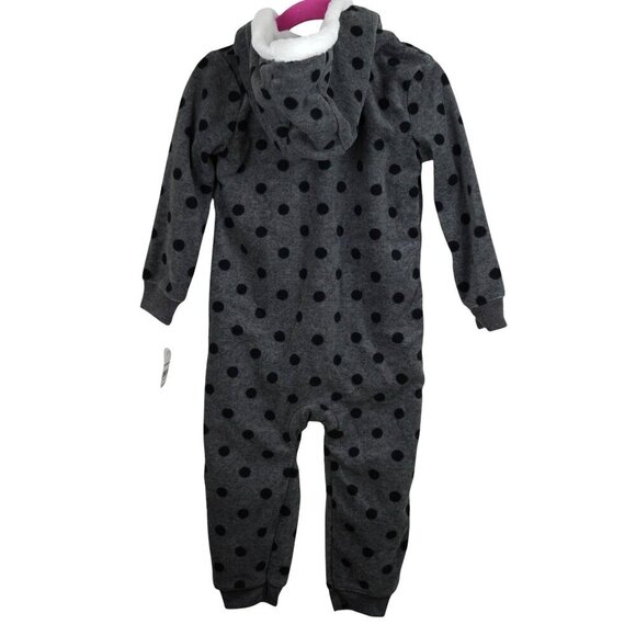 NWT Carters Baby Polka Dot Hooded Fleece Footless 24M - Picture 5 of 5